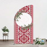 Lofaris Boho Slovakia Pattern Sweet Wedding Half Moon Arch Backdrop